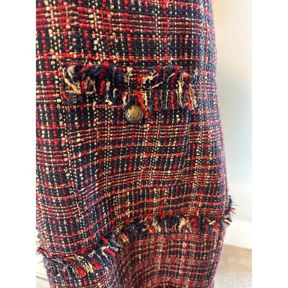 Court & Rowe | Red/Black/Beige Tweed Short Sleeve Sheath Dress | 6 - Picture 9 of 14